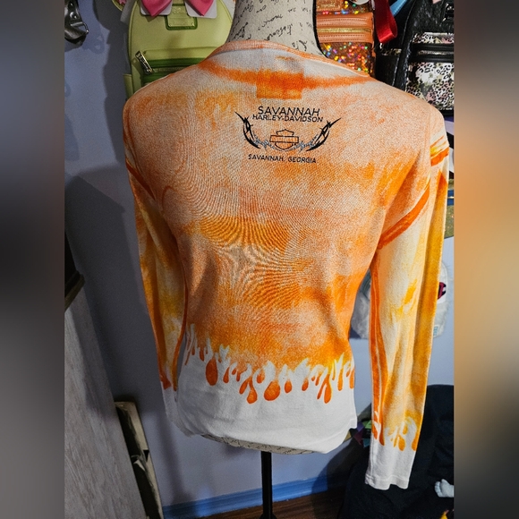 Orange And White Long Sleeve T Shirt Large Panama City Florida Genuine - Picture 4 of 9